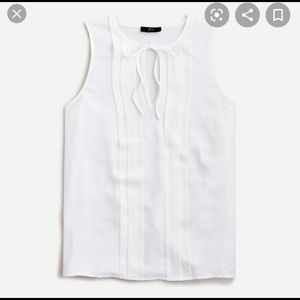 J. Crew sleeveless pleated blouse in white size XL